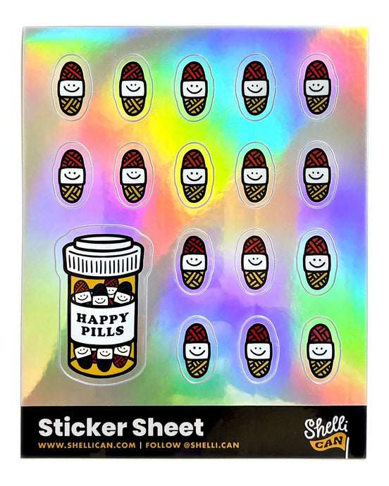Shelli Can Happy Pills Sticker Sheet