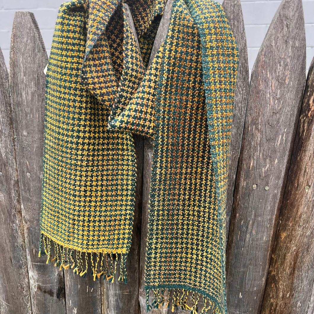 11.28.26 Houndstooth/Striped Scarf on a Rigid Heddle Loom with Casey