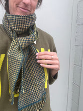11.28.26 Houndstooth/Striped Scarf on a Rigid Heddle Loom with Casey