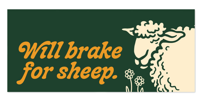 Shelli Can Brake for Sheep Bumper Sticker