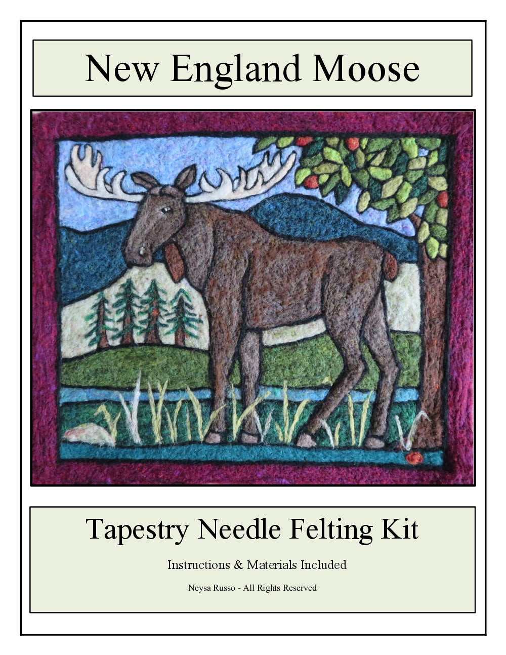New England Moose: Neysa Russo Felted Tapestry Kit